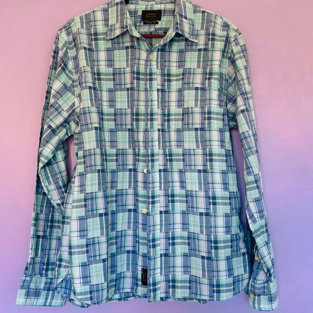 Jachs New York Men’s Blue Plaid Shirt